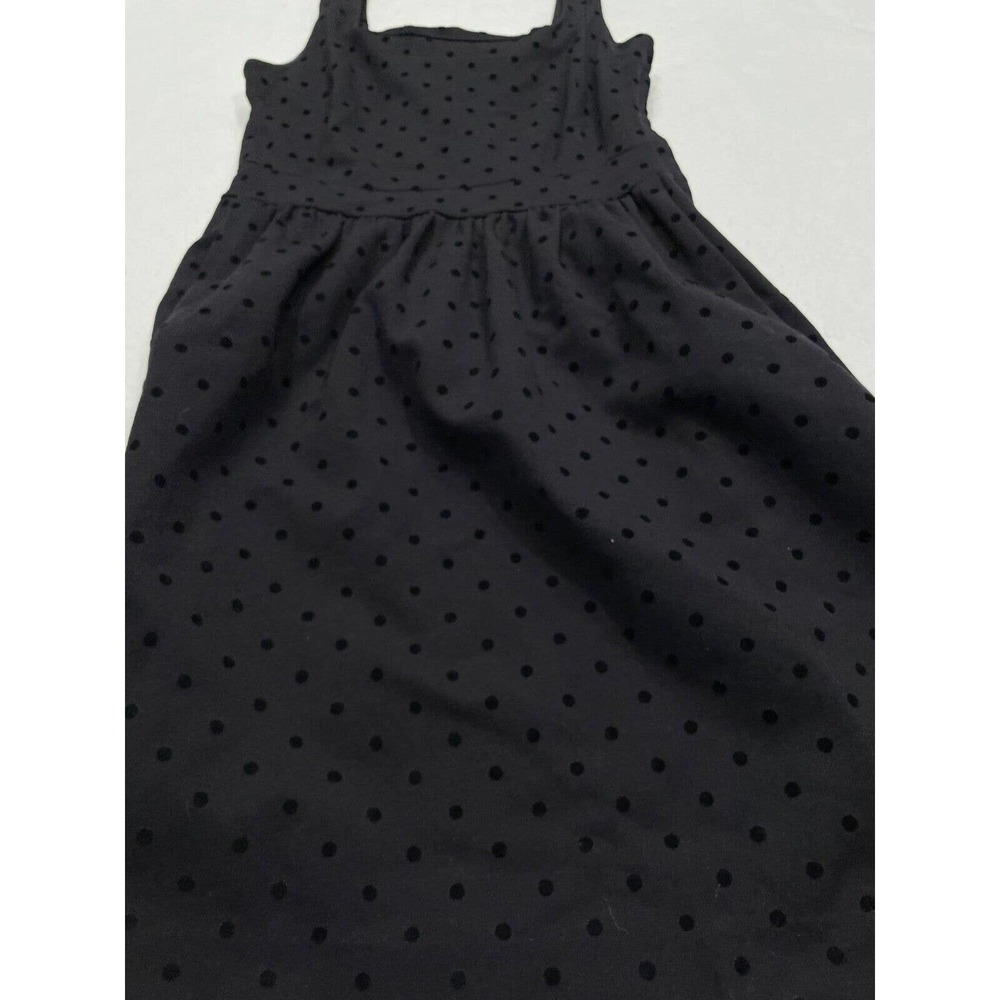 Madewell Size XS Womens Black Velvet Swiss Polka Dot Dress Scoop Neck Sleeveless - Picture 6 of 9